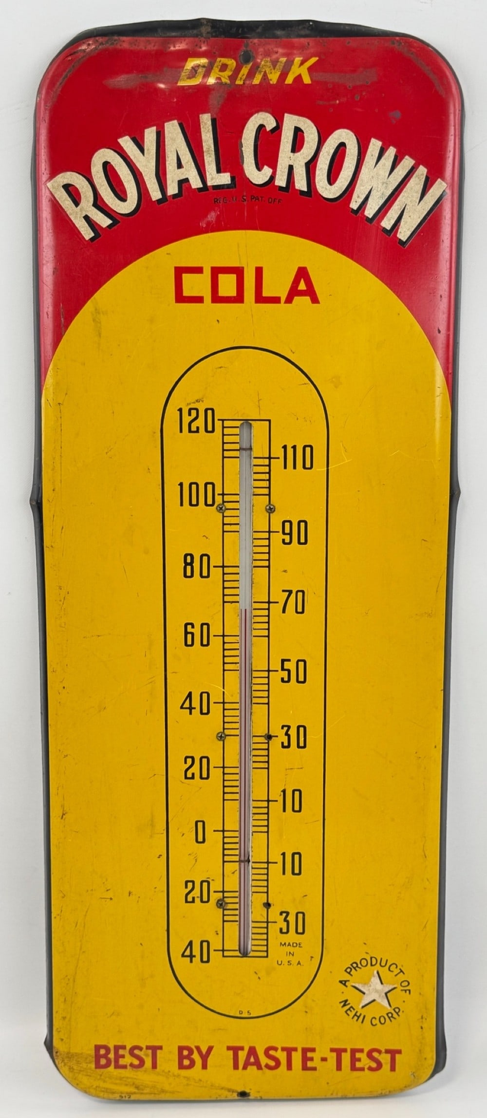 Vintage SST Royal Crown Cola RC Soda Thermometer Sign (1 of 5)