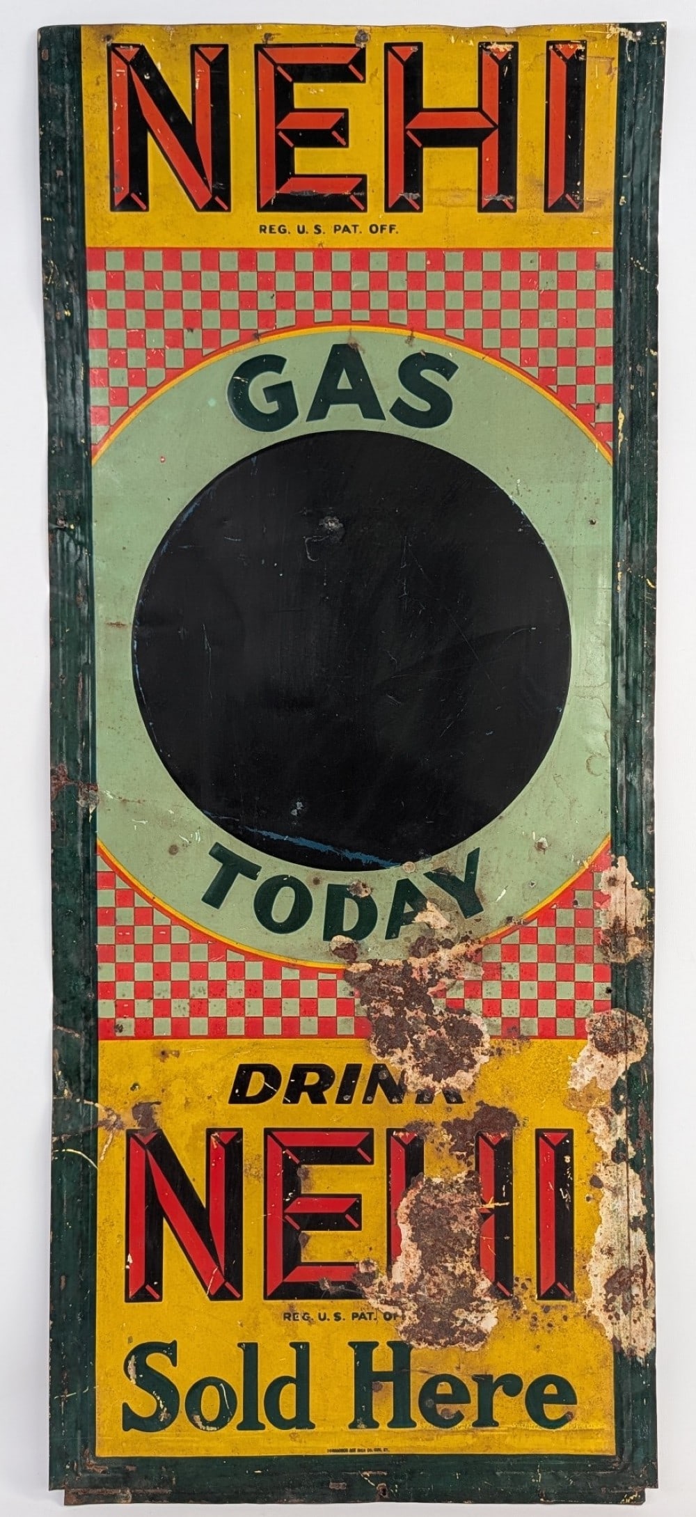 HTF Vintage SST Nehi Soda Gas Today Embossed Advertising Sign (1 of 6)