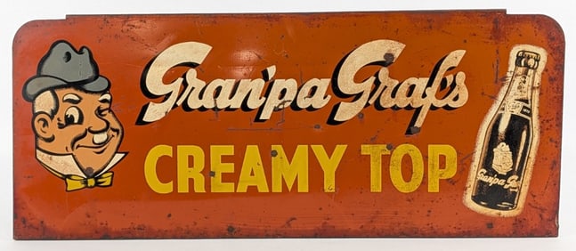 Vintage DST Gran?pa Graf?s Creamy Top Soda / Zep Advertising Sign