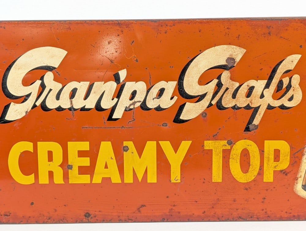 Vintage DST Gran?pa Graf?s Creamy Top Soda / Zep Advertising Sign - 3