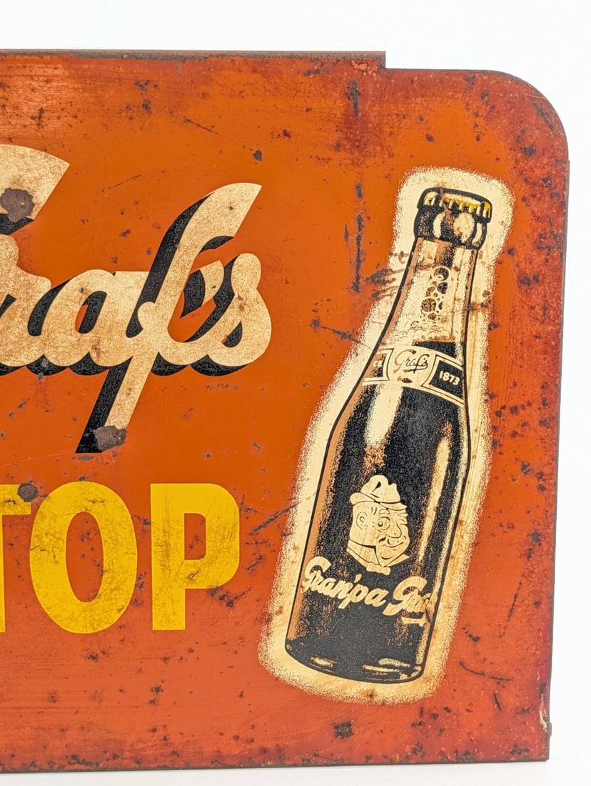 Vintage DST Gran?pa Graf?s Creamy Top Soda / Zep Advertising Sign - 4
