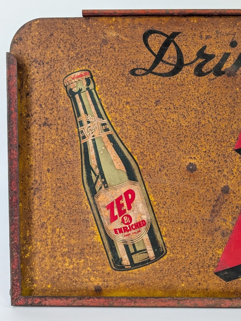 Vintage DST Gran?pa Graf?s Creamy Top Soda / Zep Advertising Sign - 7