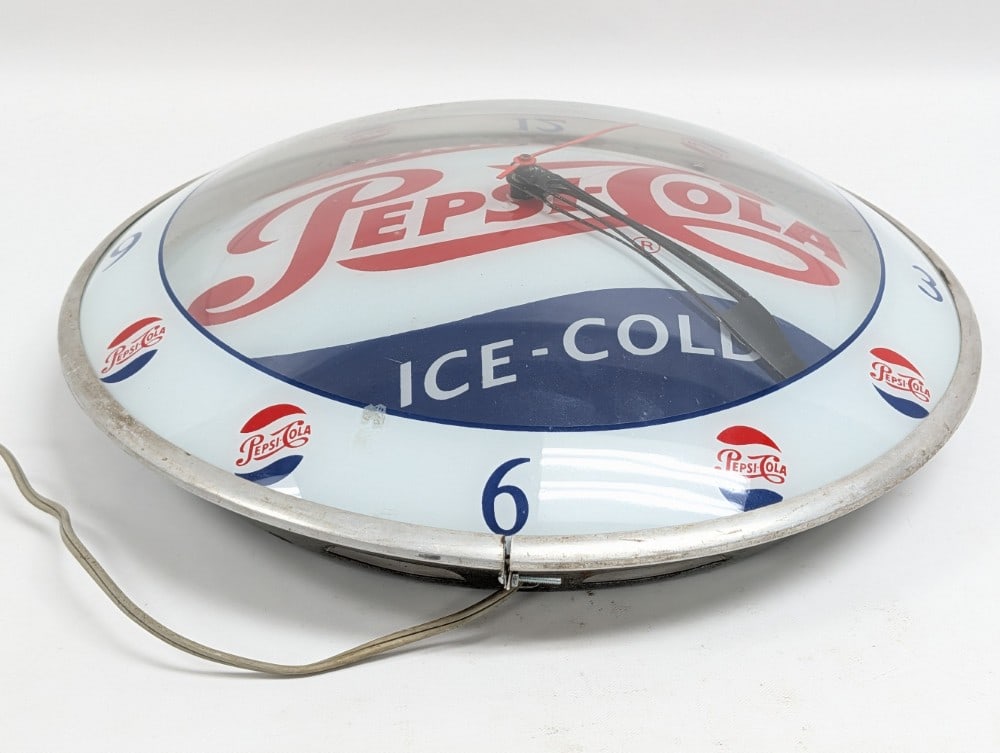 Pepsi-Cola Double Bubble Advertising Clock - 4
