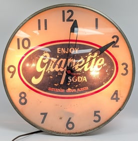 Vintage Grapette Soda Lighted PAM Clock