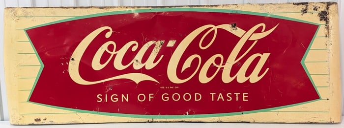 5-1/2ft Vintage SST Coca-Cola Fishtail Sled Sign / Soda