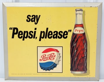 Vintage TOC Pepsi- Cola " Say Pepsi please" Countertop Sign