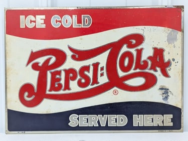 Early SST Pepsi-Cola Double Dot Advertising Sign