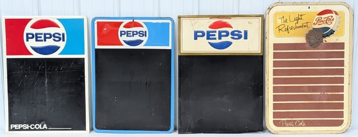 4) Vintage SST Pepsi-Cola Menu Chalkboard Signs