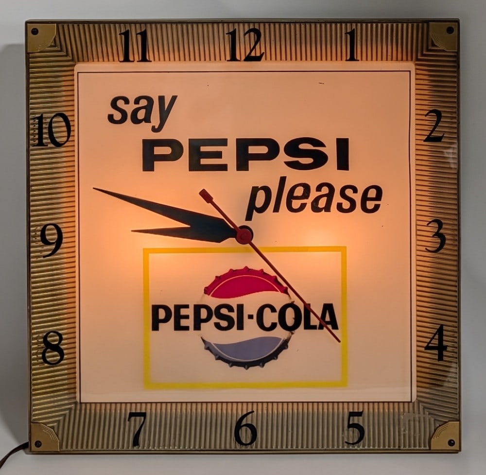Vintage Pepsi-Cola Lighted Advertising Clock by Advertising Products Inc. (1 of 9)
