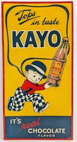Vintage SST Kayo Chocolate Drink Embossed Advertising Sign