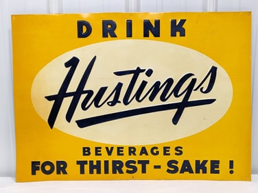 Vintage SST Hastings Beverages Embossed Advertising Sign