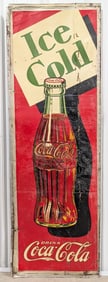 4-1/2ft Vintage SST Coca-Cola Ice Cold Advertising Sign