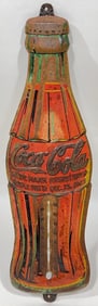 Early SST Coca-Cola Embossed Bottle Advertising Thermometer Sign