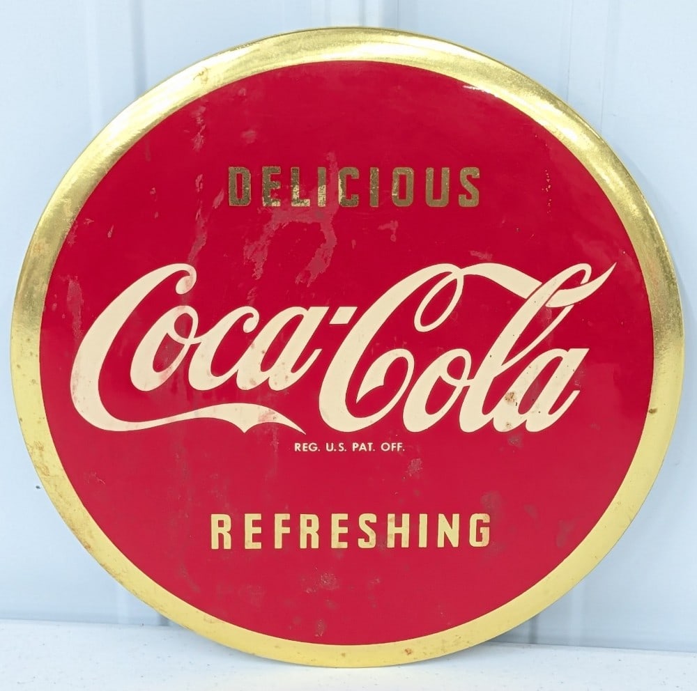 Vintage TOC Coca-Cola Delicious Refreshing Button Sign (1 of 7)