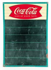 Vintage SST Coca-Cola Fishtail Logo Menu Board Sign