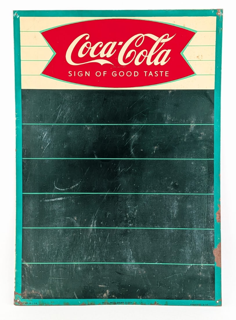 Vintage SST Coca-Cola Fishtail Logo Menu Board Sign (1 of 7)