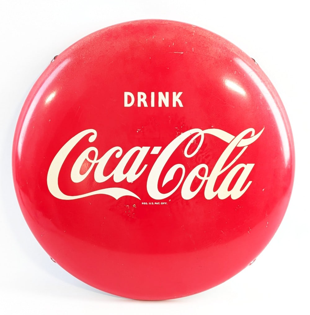 24" Drink Coca-Cola Button Advertising Sign (1 of 8)