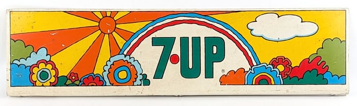 Vintage DST 7-Up Peter Max Advertising Sign
