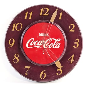 Vintage Metal Drink Coca-Cola Advertising Clock