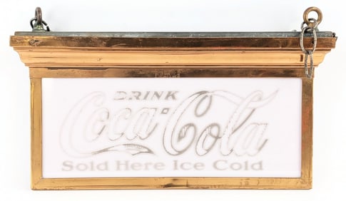 Frink Polarlite Coca-Cola Glass Advertising Sign