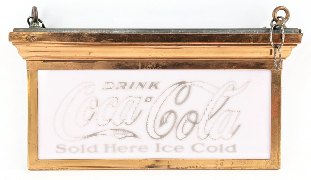 Frink Polarlite Coca-Cola Glass Advertising Sign (1 of 8)
