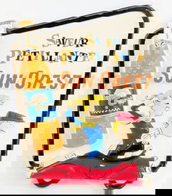 Vintage French Sun Crest Soda Pop Advertising Plastic Sign