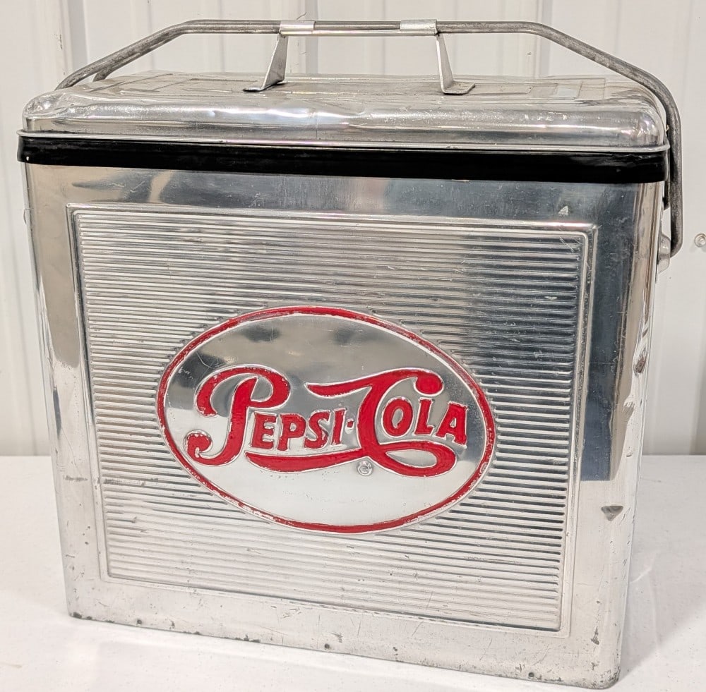Vintage Pepsi-Cola Embossed Aluminum Promotional Cooler (1 of 10)