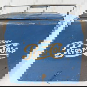 Vintage Progress Refrigerator Pepsi-Cola Promotional Cooler w/ Tray