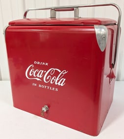 Vintage Progress Refrigerator  Cooler w/ Coca-Cola Decals