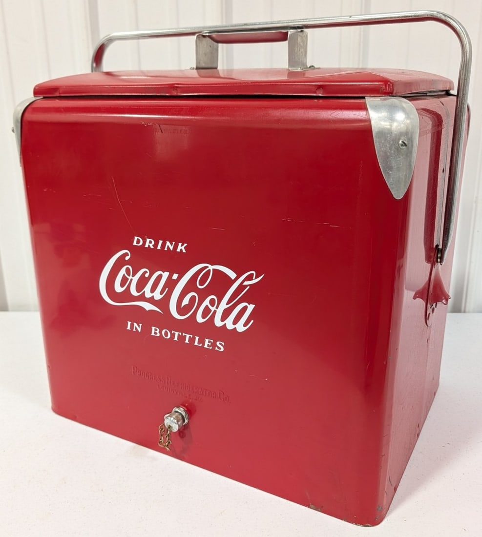 Vintage Progress Refrigerator Cooler w/ Coca-Cola Decals (1 of 14)