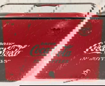 Vintage Progress Refrigerator Co. Metal Coca-Cola Advertising Drink Cooler