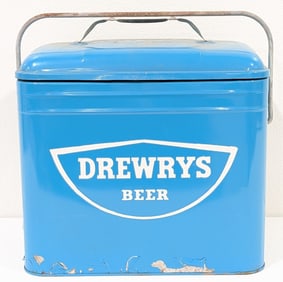 Vintage Drewrys Beer Embossed Metal Advertising  Cooler