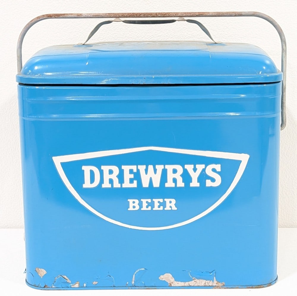 Vintage Drewrys Beer Embossed Metal Advertising Cooler (1 of 9)