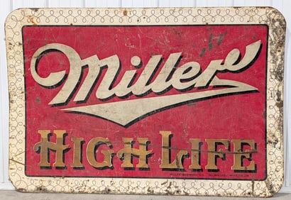 Large Vintage DST Miller High Life Beer Sign
