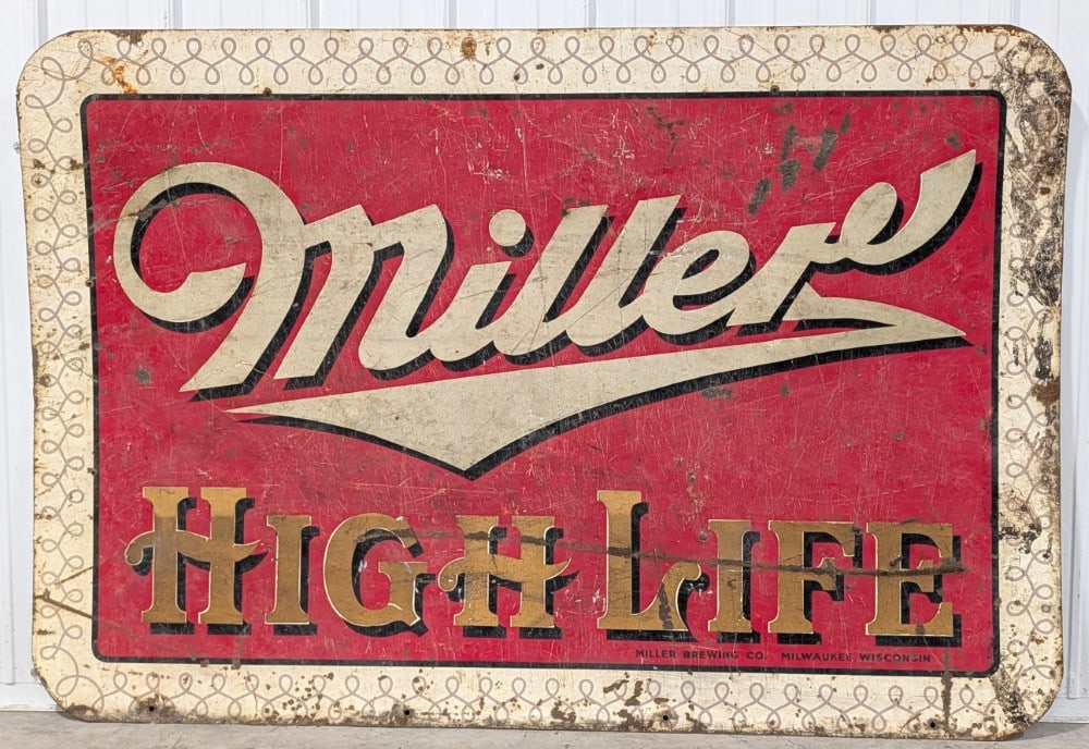 Large Vintage DST Miller High Life Beer Sign (1 of 10)