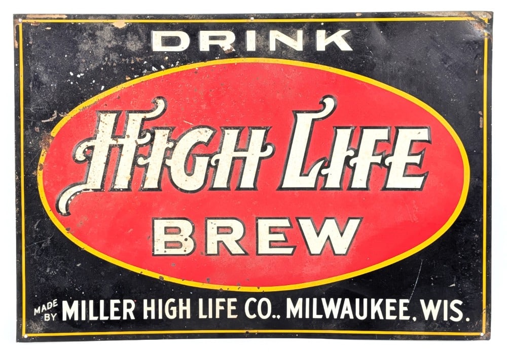 Vintage SST High Life Brew by Miller High Life Co. Embossed Advertising Sign (1 of 7)