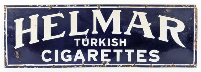 Vintage SSP Helmar Turkish Cigarettes Advertising Sign
