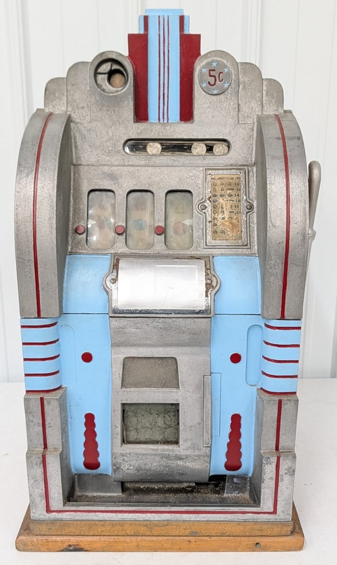 Mills 5 Cent Extraordinary Art Deco Style Slot Machine (1 of 13)