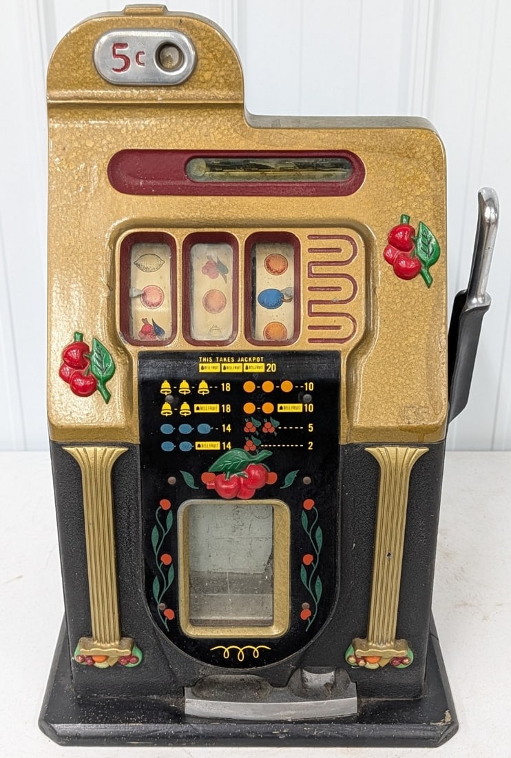 5 Cent Mills Golden Falls 3-Reel Slot Machine (1 of 13)