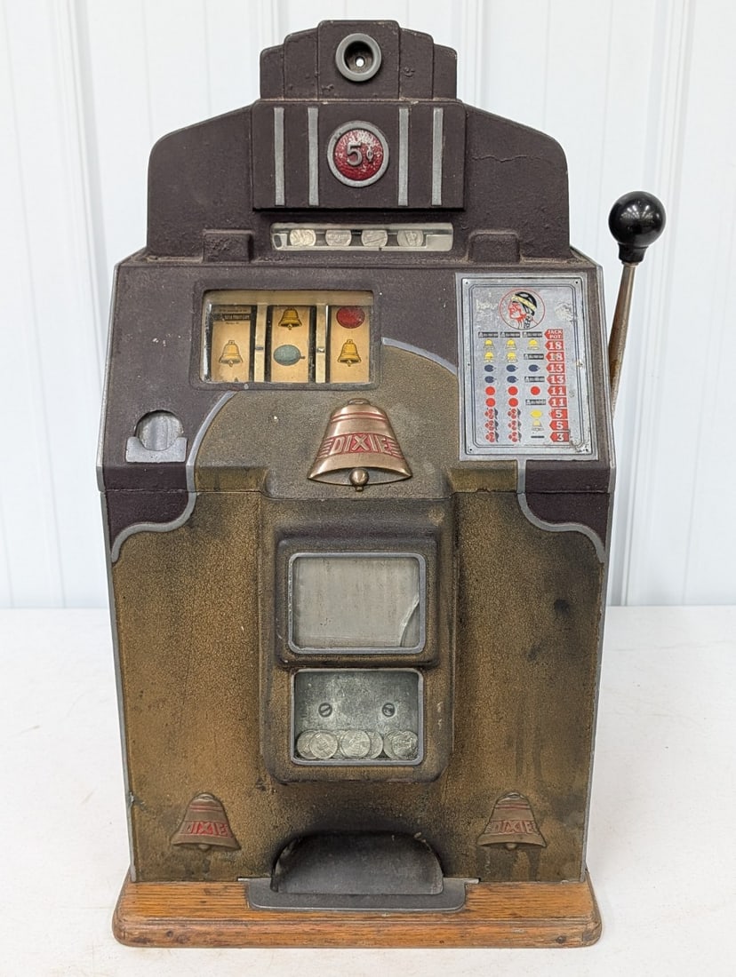 5 Cent Jennings Dixie Bell 3-Reel Slot Machine (1 of 14)