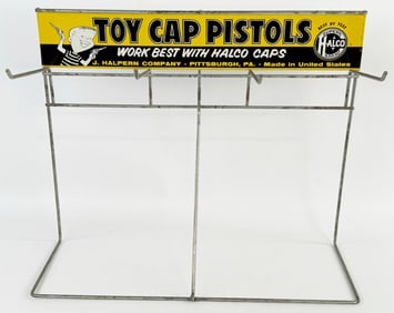 Vintage Halco Toy Cap Pistol Countertop Toy Store Display