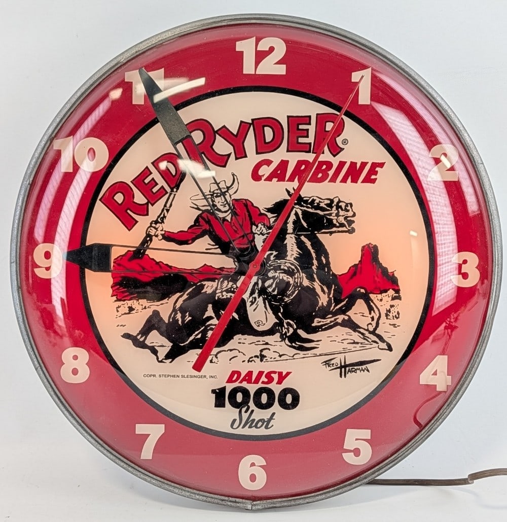 Custom Vintage Daisy Red Ryder Carbine BB Gun Lighted PAM Clock (1 of 6)