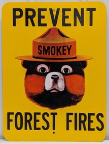 Vintage Smokey The Bear Prevent Forest Fires Fiberglass Sign