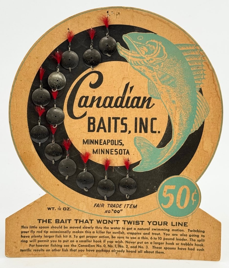Vintage Canadian Bait Fishing Lure Store Display (1 of 7)