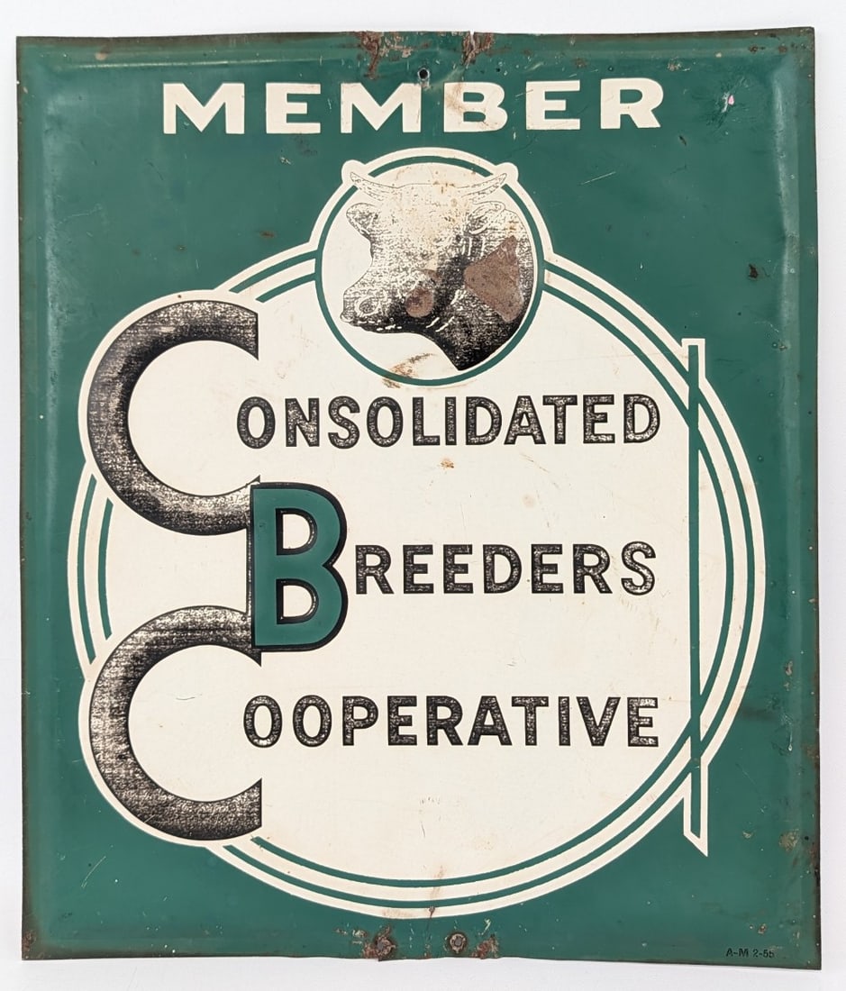 Vintage SST Consolidated Breeders Cooperative Embossed Sign (1 of 6)