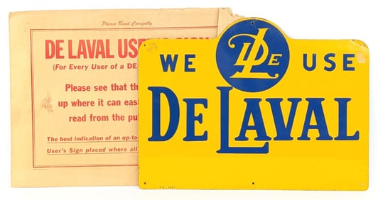 Vintage SST We Use DeLaval Advertising Sign