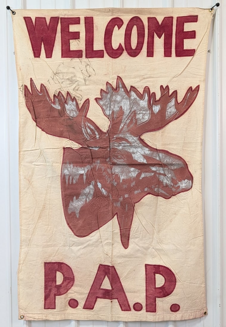 Large Loyal Order Of Moose Cloth Fraternal Banner (1 of 8)