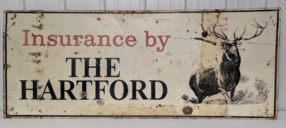 5ft Vintage SST Hartford Insurance Reflective Advertising Sign (1 of 6)