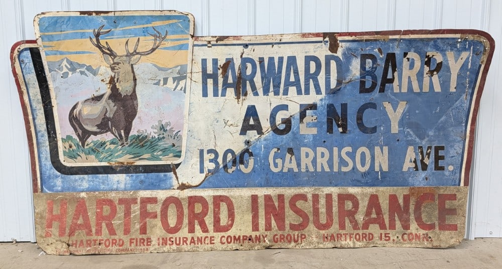 Large Vintage SST Hartford Insurance Sign (1 of 5)
