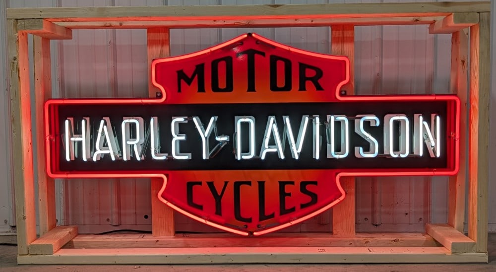 5ft Custom Harley-Davidson Motorcycles Bar & Shield Neon Sign (1 of 8)